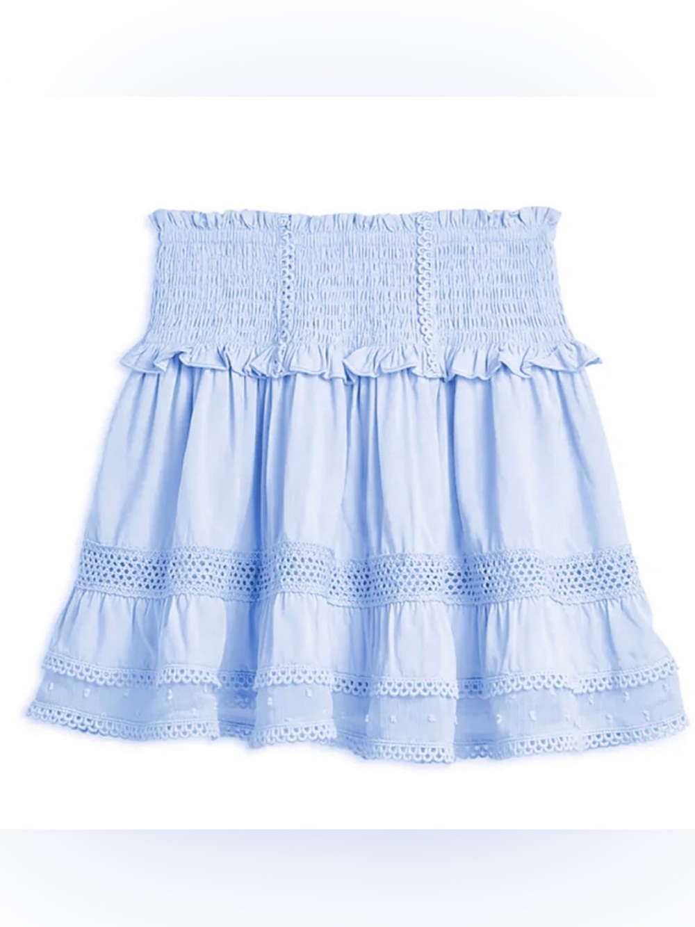 Katie J NYC Tween Blue Tiered Smocked Waist Skirt - Picture 13 of 13